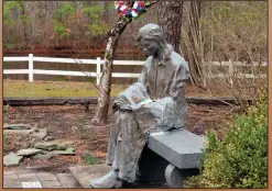  ?? ?? A sculpture of a grieving mother is seen Feb. 21 at a memorial garden in Toms River for children who died from any cause.