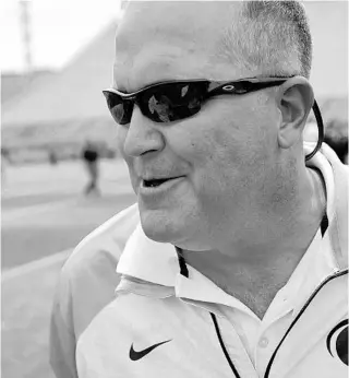  ?? NABIL K. MARK/AP ?? UCF offensive line coach Herb Hand is familiar with the Knights program, having faced them several times during his coaching career including while at Penn State.