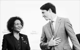  ?? SEAN KILPATRICK
THE CANADIAN PRESS ?? Prime Minister Justin Trudeau and Michaelle Jean at the Francophon­ie Summit in Yerevan, Armenia.
