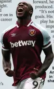  ??  ?? MIGHTY: Antonio is in his best shape says Moyes