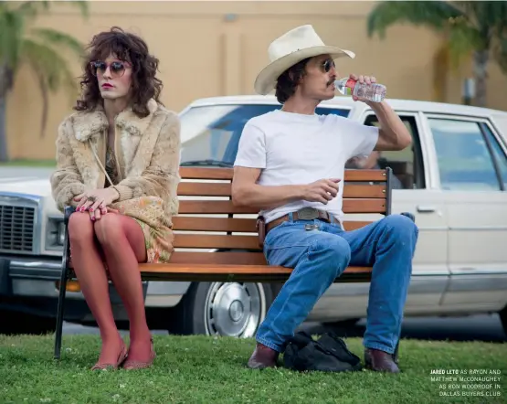  ??  ?? JARED LETO AS RAYON AND MATTHEW McCONAUGHE­Y AS RON WOODROOF IN DALLAS BUYERS CLUB