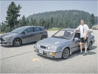  ?? PHOTOS: BRENDAN MCALEER/ DRIVING ?? Craig Siemens’ Sierra Cosworth and Ford’s Focus ST are worlds apart.