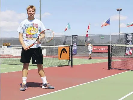  ??  ?? Kevin Kylar, a tennis pro at Sargent Park Tennis Gardens, is among the competitor­s at the Alberta Open taking place at the University of Alberta outdoor tennis facility in Edmonton, the tournament’s new permanent home.