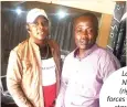  ??  ?? Lovemore Nherudzo (right) joins forces with sungura star Somandla Ndebele(left)