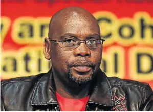  ?? /MOELETSI MABE ?? Cosatu president S’dumo Dlamini says he has a sense that the delegates are very sure of this succession battle, and he is in.