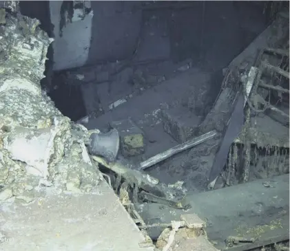  ??  ?? 0 Stills from footage of the USS Indianapol­is which was discovered more than 18,000ft below the surface by Research Vessel Petrel
