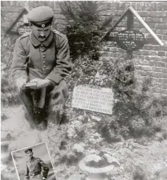  ?? Fotos: Archiv Fritz Baur, Repro: Erich Echter ?? Das Heldengrab von Johann Kott aus Lichtenber­g (Altlandkre­is Aichach – heute Markt Altomünste­r).