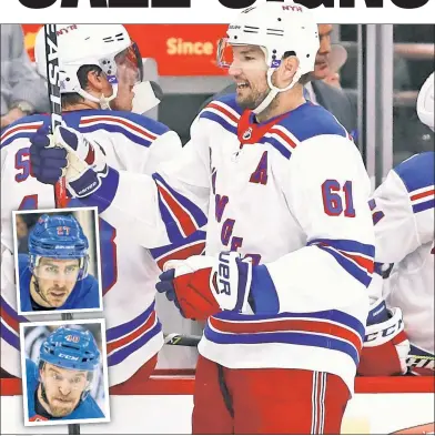  ?? Getty Images; Anthony J. Causi (2) ?? GONERS? Rick Nash, Ryan McDonagh (top inset) and Michael Grabner could be among the players traded by the Rangers as the team will try to reload to became a Stanley Cup contender again, according to The Post’s Larry Brooks.