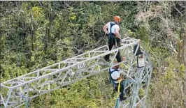  ?? RAMON ESPINOSA/AP ?? Workers of Whitefish Energy Holdings restore power lines this month in Puerto Rico.