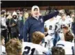  ?? TORREY MCNEAL — FOR THE NEWS-HERALD ?? Kenston coach Jeff Grubich talks to his team after a 40-7 Division III state semifinal win Nov. 23 over Columbus Eastmoor.