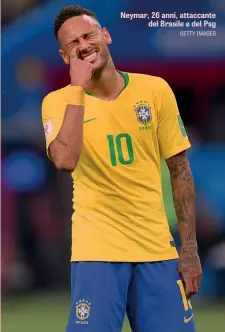  ??  ?? Neymar, 26 anni, attaccante del Brasile e del Psg GETTY IMAGES