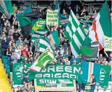  ??  ?? Celtic supporters’ group the Green Brigade.