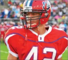  ?? Photo by J.S. Garber ?? Neshaminy outside linebacker Steve Olenski, of Feastervil­le, has committed to Albright College.