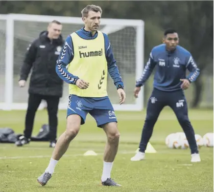  ??  ?? Gareth Mcauley signed for Rangers on 3 September but had to wait until Thursday night to make his debut as a late substitute in the defeat by Spartak Moscow in the Europa League.