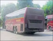  ?? HT PHOTO ?? A luxury bus of the Haryana Roadways parked in Karnal on Tuesday.