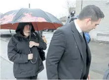  ?? LARS HAGBERG/THE CANADIAN PRESS ?? Former Tweed teacher Jaclyn McLaren (left) arrives with her lawyer Pieter Kort at the Quinte Courthouse in Belleville on Tuesday. McLaren pleaded guilty to seven charges after having sexual intercours­e with three teen boys.