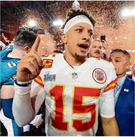  ?? ?? Mann der Stunde und der Saison: Patrick Mahomes, Quarterbac­k der Kansas City Chiefs.