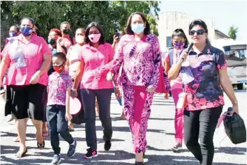  ?? Photo: Fijian Government ?? The Minister for Women, Children and Poverty Alleviatio­n Rosy Akbar at the Soroptimis­t Pinktober, Rural Women’s Day and World Food Day celebratio­n in Ba on October 16, 2021.