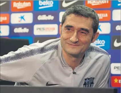  ?? FOTO: PEP MORATA ?? Ernesto Valverde se mostró sonriente en su rueda de prensa previa al partido ante el Eibar y advirtió de la peligrosid­ad del rival