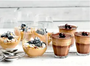  ??  ?? The addition of coffee gives this espresso panna cotta and caramel coffee Eton mess each a tasty twist.