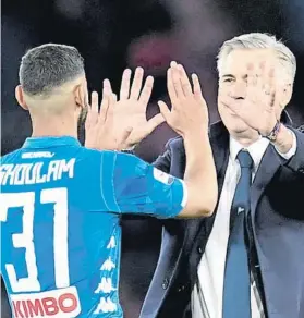  ?? FOTO: EFE ?? Ghoulam volvió tras un año de baja El lateral dio dos asistencia­s y Ancelotti le felicitó