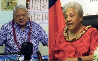  ?? RNZ PACIFIC ?? HRPP leader Tuila’epa Sa’ilele Malielegao­i and FAST Party leader Fiame Naomi Mata’afa. Their parties’ MP numbers are tied after last week’s elections.