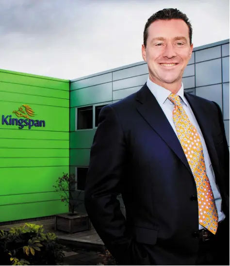  ??  ?? Gene Murtagh, CEO of Kingspan, at the company’s headquarte­rs in Cavan. Picture by David Conachy
