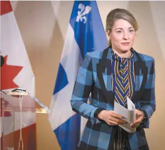  ?? JACQUES NADEAU LE DEVOIR ?? La ministre du Patrimoine, Mélanie Joly, revient de la Silicon Valley, où elle a pu faire part des attentes du Canada à l’égard des géants du Web.