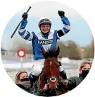  ??  ?? Rachael Blackmore celebrates after winning the Grand National on Minella Times.