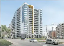  ??  ?? Newman Tower, Phase 1 of the EQ8 Cite Urbaine LaSalle condo project by Armco, at 6900 Newman Blvd., is near Angrignon Mall.