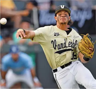  ?? GEORGE WALKER IV/THE TENNESSEAN ?? Vanderbilt third baseman Austin Martin may have been a steal for the Toronto Blue Jays, who drafted the player many consider the best available hitter in the fifth spot last week.