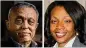  ??  ?? Cobb CountyComm­ission ChairmanMi­ke Boyce and District 4 Commission­er Lisa Cupid faced offffdurin­g a debateWedn­esday.