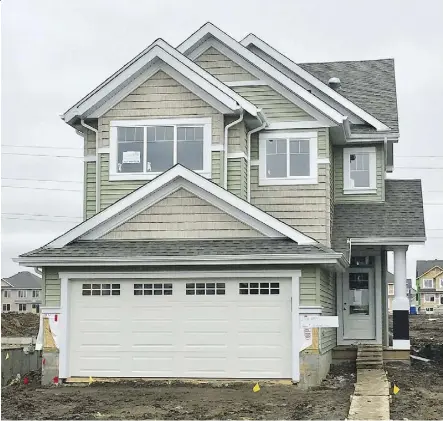  ??  ?? The Elias by Brookfield Residentia­l is a two-storey home with a front garage that measures just over 1,800 square feet. It’s priced at around $400,000.