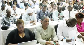  ??  ?? School heads and school developmen­t committees follow proceeding­s during a Basic Labour Law workshop organised by the Institute of People Management of Zimbabwe at a Bulawayo hotel yesterday