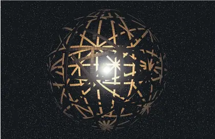  ??  ?? The dimming more or less matches what scientists might expect to see from a Dyson Sphere, a hypothetic­al megastruct­ure that encompasse­s a star and captures most or all of its power output.