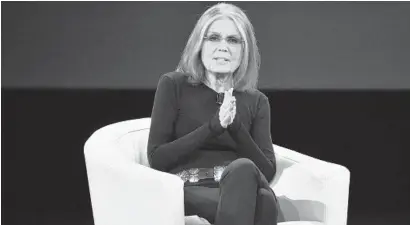  ?? ALBERTO E. RODRIGUEZ/GETTY IMAGES ?? Gloria Steinem, shown here at a conference in California in 2016, spoke about her life and achievemen­ts in Baltimore this week .