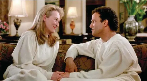  ?? (Courtesy Warner Bros.) ?? MERYL STREEP and Albert Brooks in ‘Defending Your Life.’