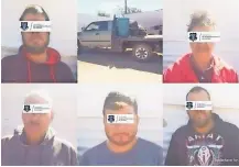  ?? ?? LOS CINCO detenidos en el operativo y el vehículo con el diésel robado