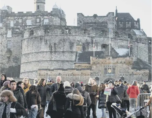  ??  ?? 0 Visitor numbers have soared at Edinburgh Castle every year since 2012 and the latest figures could propel it into Britain’s top 10 draws