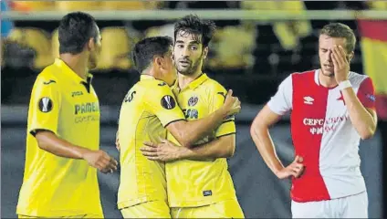  ?? FOTO: AP ?? Manu Trigueros El capitán del Villarreal, que ya marcó contra los checos en Vila-real, espera una victoria que les dé el liderato del grupo