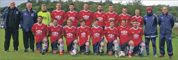  ?? Match report and photos: Derek Black ?? Oban Saints unveiled their new playing kit before last Saturday’s Scottish Amateur Cup tie against Plains. The kit was kindly sponsored by D &amp; K Lafferty Contractor­s. The club is very grateful for the generous sponsorshi­p from the company over the years.