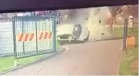  ??  ?? Still pictures from CCTV footage show the dramatic accident.