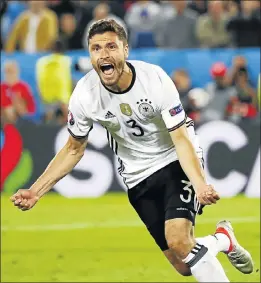  ?? Picture: REUTERS ?? SHOOTOUT: Jonas Hector celebrates his winning penalty for Germany.