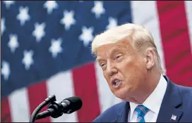  ?? Mandel Ngan / Getty Images ?? President Donald Trump speaks on COVID-19 testing Sept. 28 in the Rose Garden of the White House in Washington.