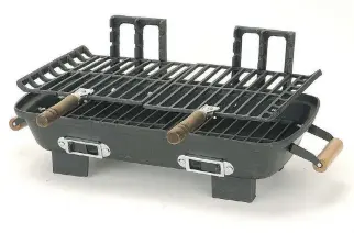  ??  ?? The portable grill: Compact, cast-iron charcoal grills cost less than $100. The hibachi is the original balcony grill for apartment dwellers.