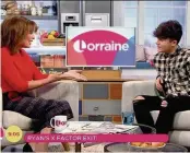  ??  ?? Guest Fellow Scot Lorraine Kelly consoles Ryan on his X Factor departure