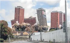  ?? Picture: PA. ?? Demolition of the Red Road Flats, Glasgow.