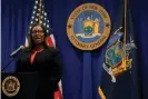  ??  ?? The New York state attorney general, Letitia James, filed a lawsuit last summer that accused the NRA of mismanagem­ent and corruption. Photograph: Brendan McDermid/Reuters