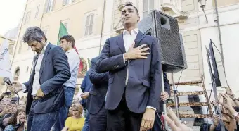  ?? Ansa ?? Di nuovo insieme Luigi Di Maio, Alessandro Di Battista e Roberto Fico