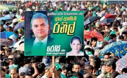  ??  ?? The UNP rally at Galle Face on Monday drew large crowds